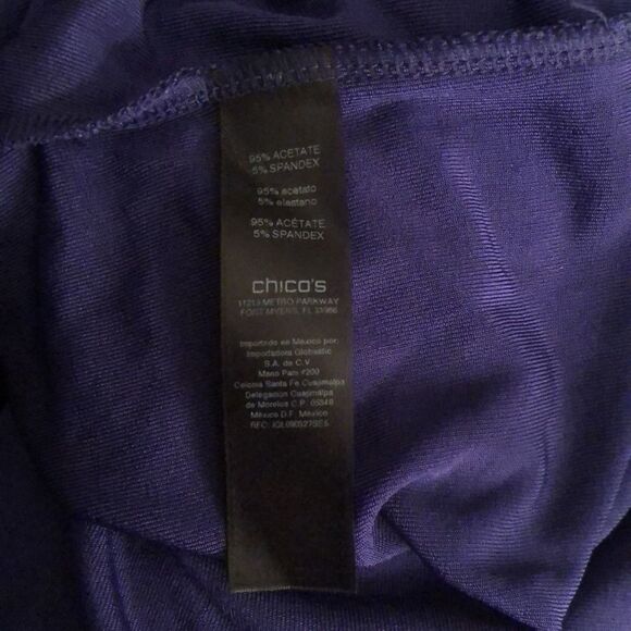 Chico’s Travelers Blue 3/4 Open Sleeve Top Size 3 - Picture 5 of 5